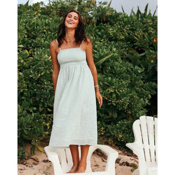 Billabong Mint Smocked Midi Dress - Picture 5 of 8